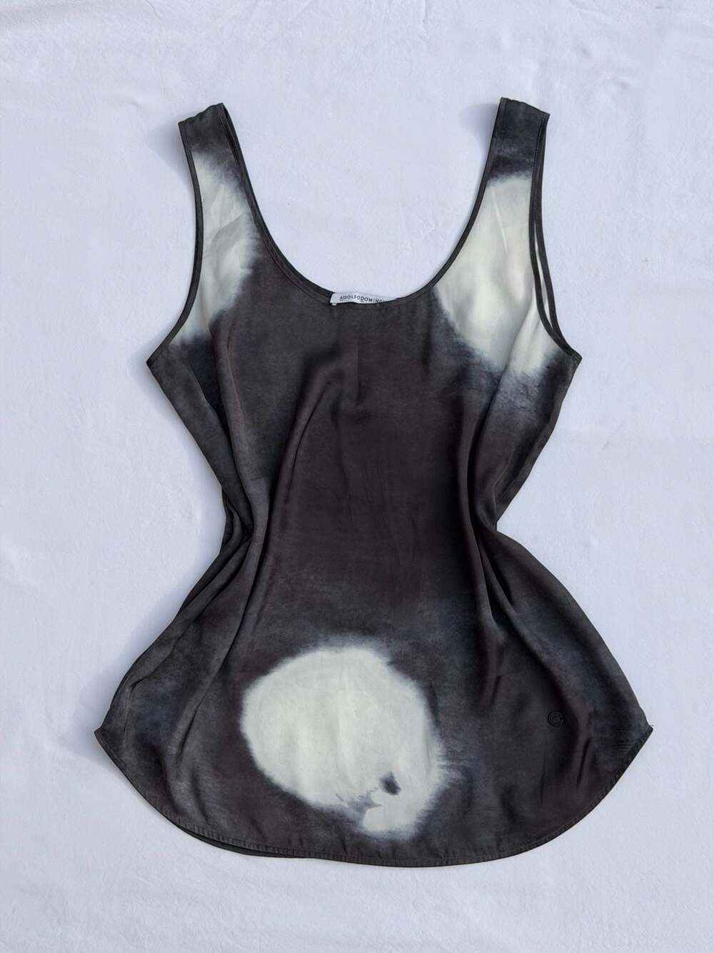 Adolfo Dominguez Tie-Dye Tank Top Black and White Medium